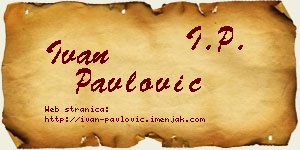 Ivan Pavlović vizit kartica